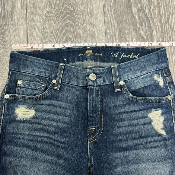 7 For All Mankind A Pocket Jeans Style AU130Y525A Medium Rise 26 Womens Y2K - Picture 12 of 16